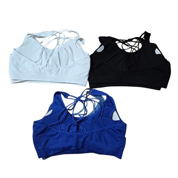 Bralette Bundle of 6 -2 Blue/ 2 Black/ 2 White Removable Padding No Underwire XL - Picture 2 of 3